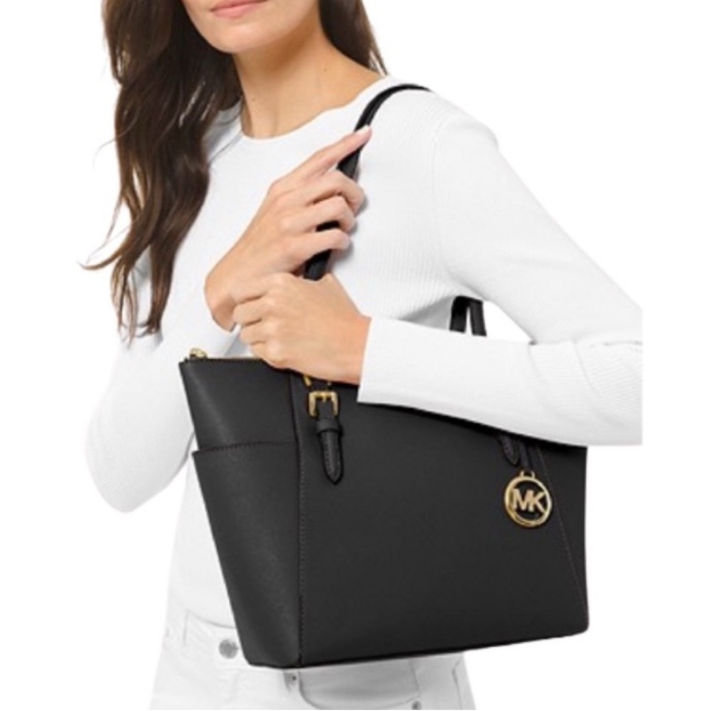 Michael Kors Large Ciara Black Leather Tote Bag